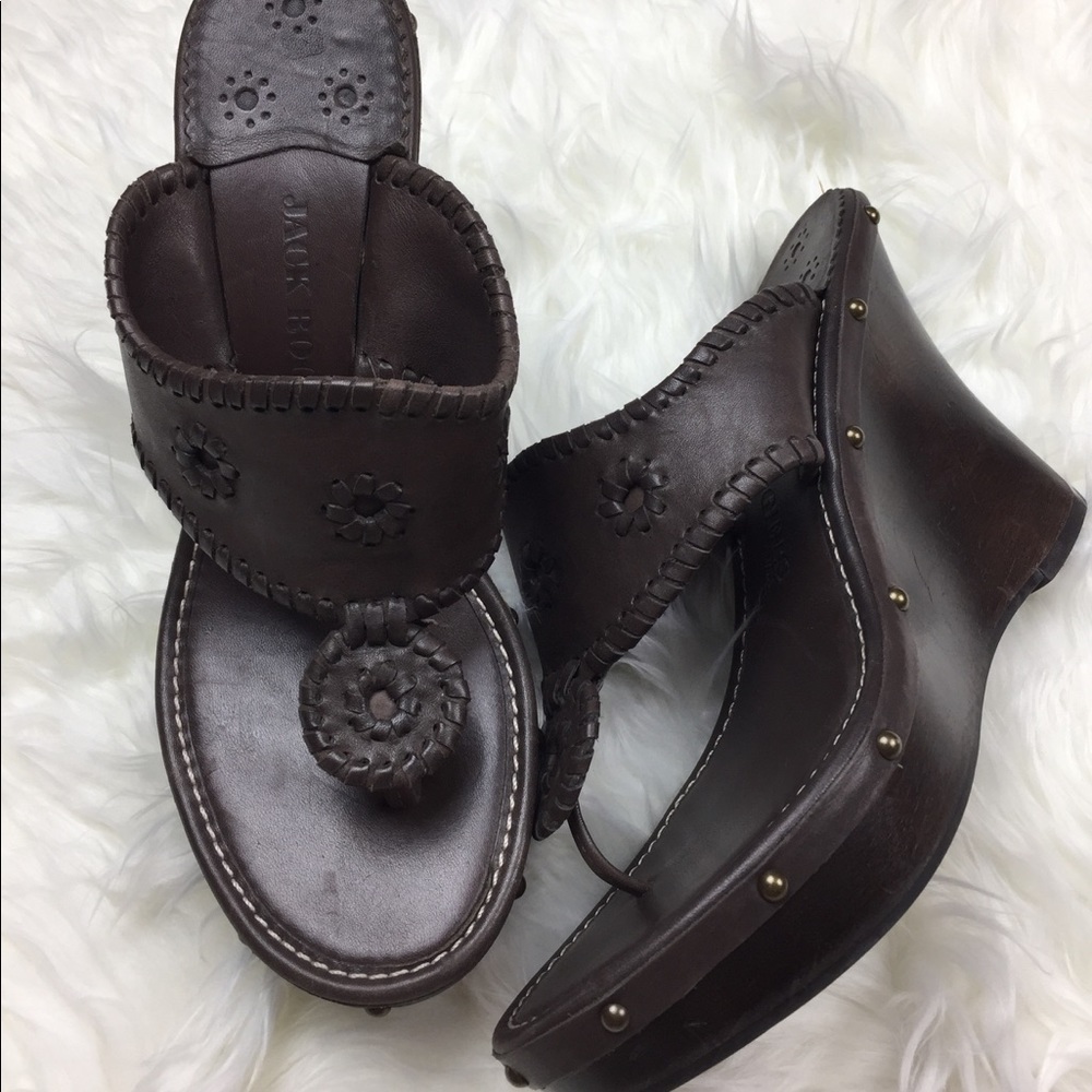 Jack Rogers Marbella Brown Wooden Wedges